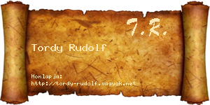 Tordy Rudolf névjegykártya